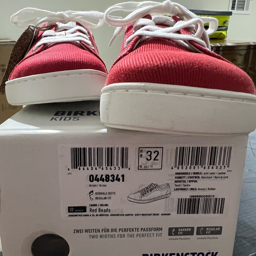 Birkenstock Kids Red and White Sneakers